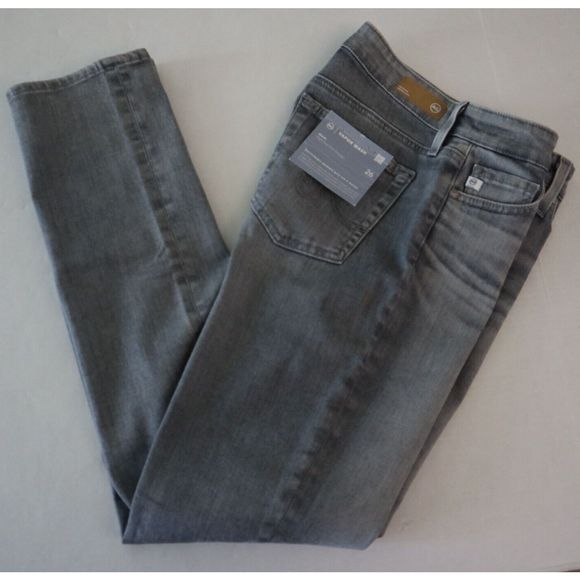AG Women's Sz 26R / US 2 Gray Mari High Rise Cropped Slim Straight Jeans $215 - Picture 12 of 13